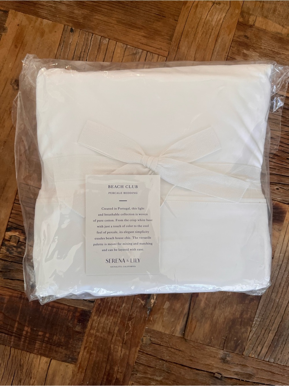 Serena & Lily White King Beach Club Percale Sheet Set - Picture 2 of 3